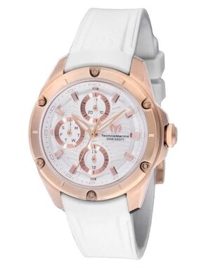 NEW TechnoMarine Oceanico Women's Watch - 36mm, Rose Gold White Strap TM-325007